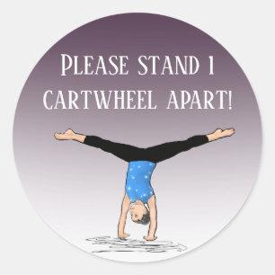 Sticker Rond 1 roue à part gymnastique gym distance sociale