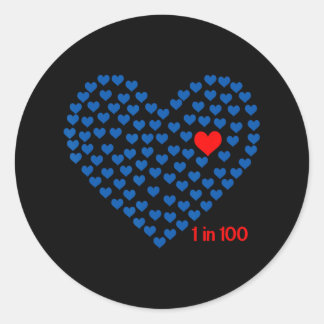 Sticker Rond 1 Sur 100 Sensibilisation Aux Maladies Cardiaques
