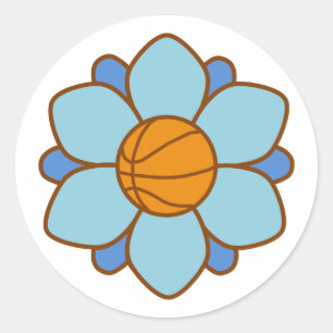 Sticker Rond 1Bleue fille de basket