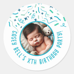 Sticker Rond 1er anniversaire de bébé Enfants Enfants Personnal