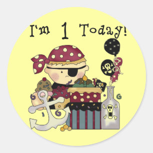 Sticker Rond 1er anniversaire Pirate T-shirts et cadeaux