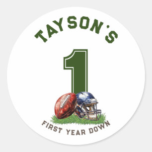 Sticker Rond 1er anniversaire Première année American Football