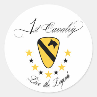 Sticker Rond 1ère Cavalerie, Vivez la Légende Gold