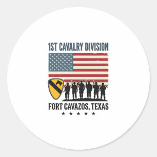 Sticker Rond 1ère Division de Cavalerie Fort Hood Vintage Sh Mi