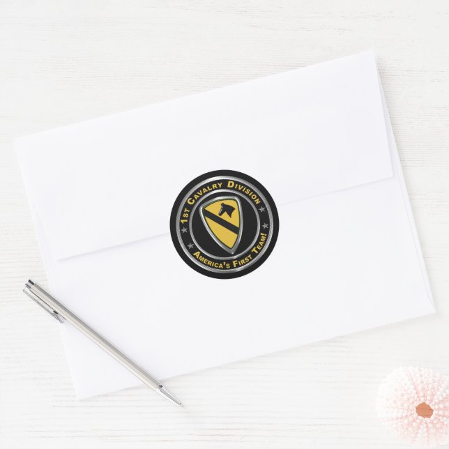 Sticker Rond 1re division de cavalerie 1re CAV (Enveloppe)