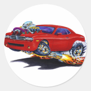 Sticker Rond 2008-10 Challenger Maroon Car