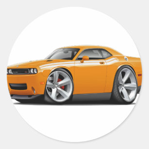 Sticker Rond 2009-11 Challenger RT Orange-White Car