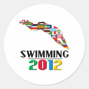 Sticker Rond 2012 : Natation