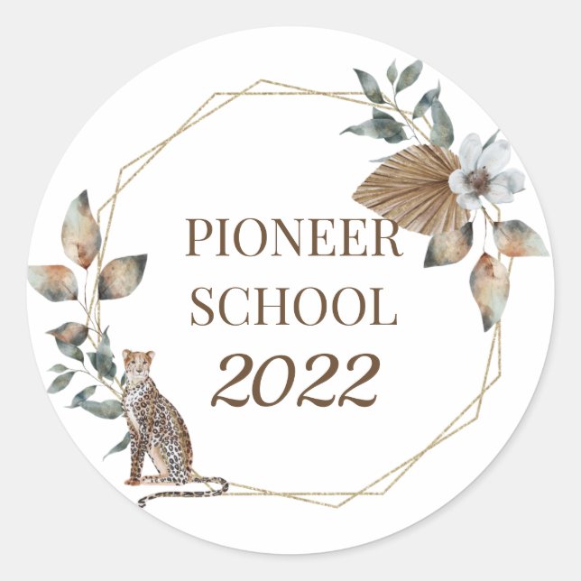Sticker Rond 2022 JW Ministry Supply Pioneer School - Boho (Devant)