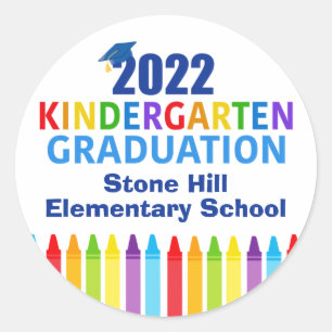 Sticker Rond 2022 Maternelle Graduation Custom School Party