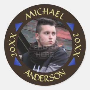 Sticker Rond 2023 Graduation Party Photo Personnalisée Moderne