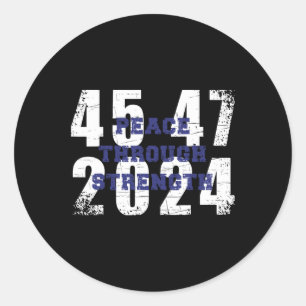Sticker Rond 2024 45 47 America First Maga Cool Vintage unique