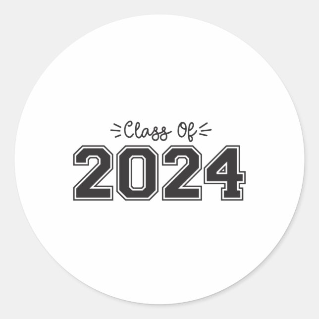 Sticker Rond 2024 seniors, Classe de 2024 Graduation (Devant)