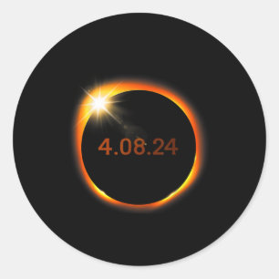 Sticker Rond 2024 Solar Eclipse Américain Totality Spring 4.08.