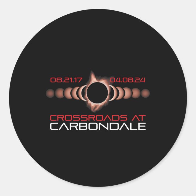Sticker Rond 2024 Solar Eclipse Carbondale Illinois (Devant)