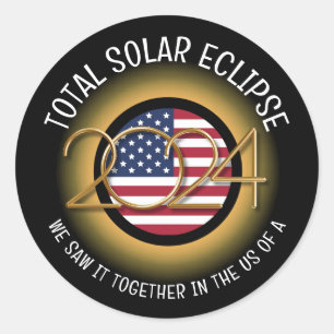STICKER ROND 2024 TOTAL SOLAIRE ECLIPSE USA