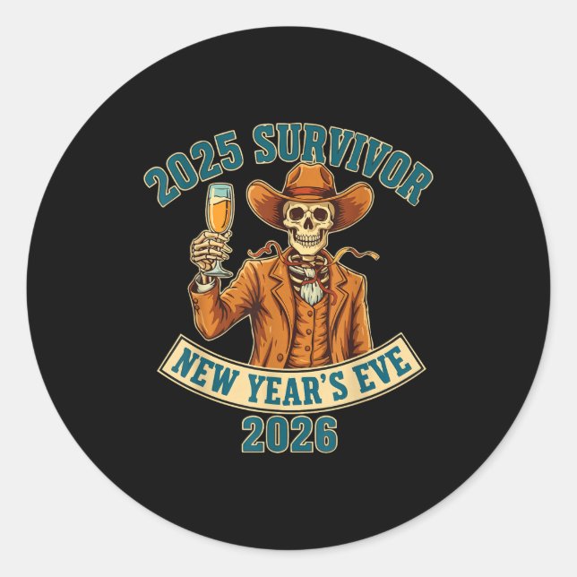 Sticker Rond 2025 Survivor New Year's Eve 2026  (Devant)