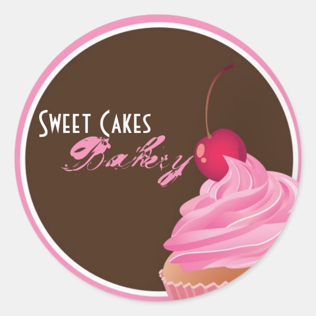 Sticker Rond 20 - 1,5" Cup Cakes Bakery Sweet Traitements Stick (Devant)