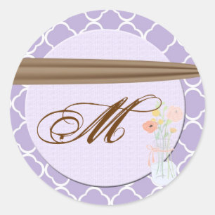 Sticker Rond 20 - 1,5 Enveloppe Fleurs de pot Mason Pays
