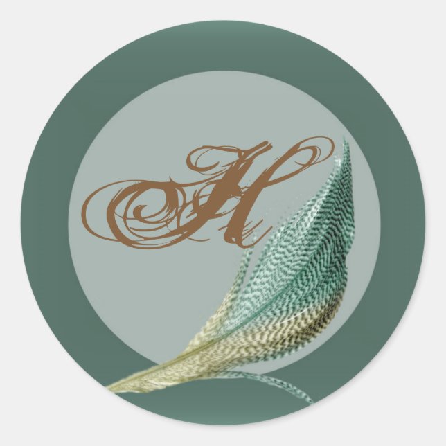 Sticker Rond 20 - 1,5 Enveloppe Phoque Animal Quail Plumes Oise (Devant)