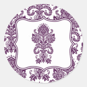Sticker Rond 20 - 1,5 Enveloppe Plum Plum pourpre Dentelle Dama