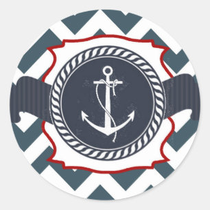 Sticker Rond 20 - 1,5 Enveloppe Sceau Ancre Nautique