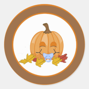 Sticker Rond 20 - 1,5" Enveloppe Sceau Automne Citrouille d'aut