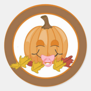 Sticker Rond 20 - 1,5" Enveloppe Sceau Automne Citrouille d'aut