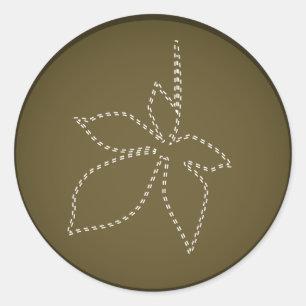 Sticker Rond 20 - 1,5 Enveloppe Sceau Automne Floral Chute Brow