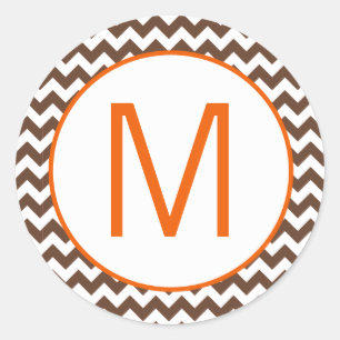 Sticker Rond 20 - 1,5 Enveloppe Sceau Brown Orange Chevron