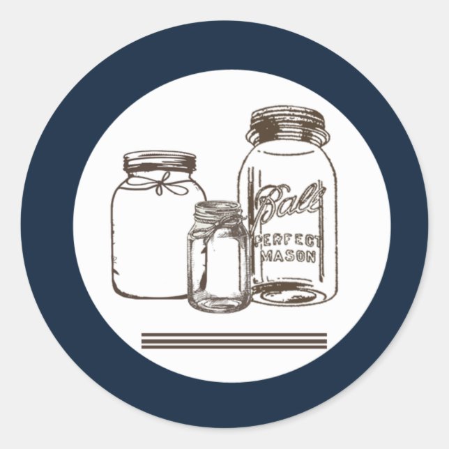 Sticker Rond 20 - 1,5 Enveloppe Sceau Mason Jar Pays Rustique (Devant)
