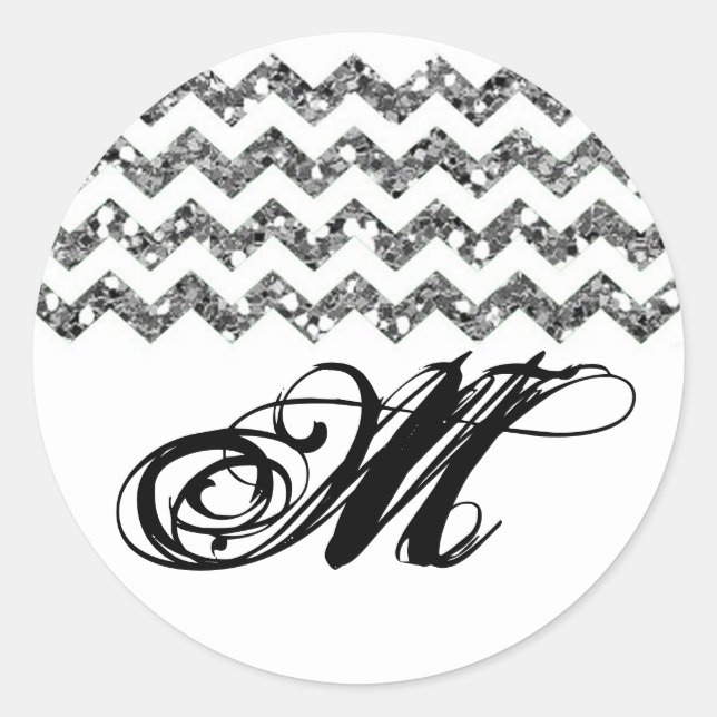 Sticker Rond 20 - 1,5 Enveloppe Sceau Parties scintillant Silv  (Devant)