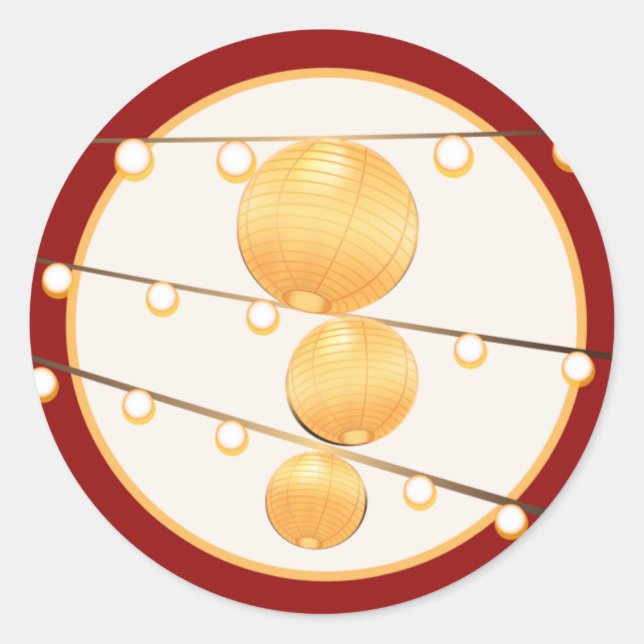 Sticker Rond 20 - 1,5 Lanternes en papier d'enveloppe sur le ro (Devant)
