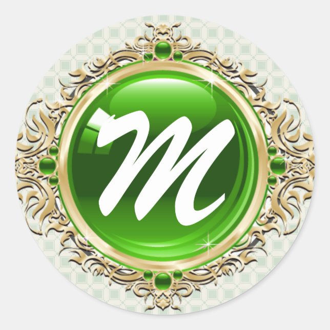 Sticker Rond 20 - 1,5 Monogramme de phoque d'enveloppe Noël (Devant)