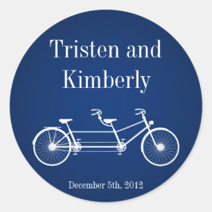 Sticker Rond 20 - 1,5" vélo de double de bleu marine