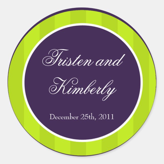 Sticker Rond 20 - 1,5" vert et pourpre de chaux d'autocollants (Devant)