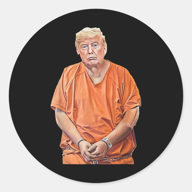 Sticker Rond 20-24 Ans En Prison Drôle Anti-Trump (Devant)