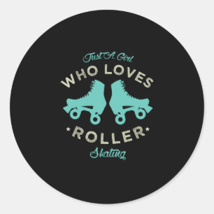 Sticker Rond 20.Drôle Juste une fille qui aime le roller Roll
