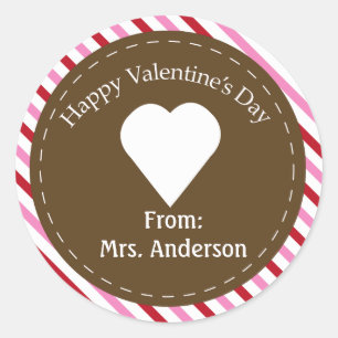 Sticker Rond 20 Joyeux Valentines Jour Cupcake Toppers