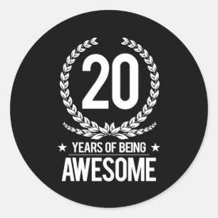 Sticker Rond 20ème Anniversaire (20 ans d'être impressionnant