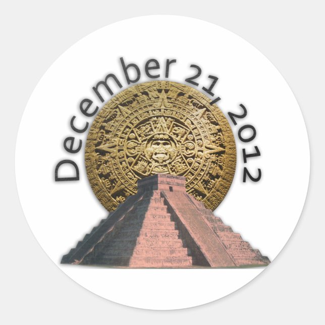 Sticker Rond 21 décembre 2012 Calendrier Maya (Devant)