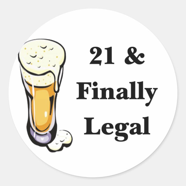 Sticker Rond 21 et enfin juridique (Devant)