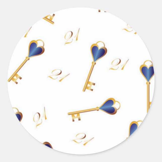 Sticker Rond 21e anniversaire clés (Devant)
