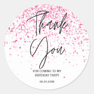 Sticker Rond 21e anniversaire étincelant Parties scintillant ro