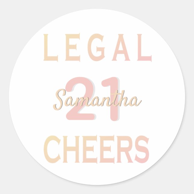 Sticker Rond 21e anniversaire fête juridique applaudissements r (Devant)