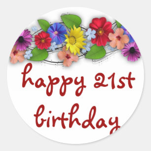 Sticker Rond 21e b collage d'hier de belles fleurs