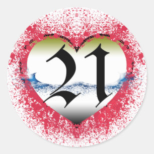 Sticker Rond 21ème Anniversaire