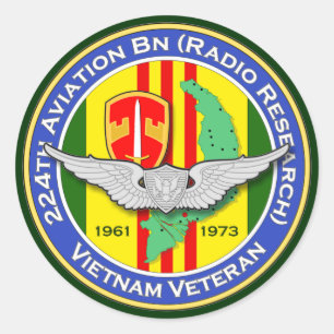 Sticker Rond 224th Avn Bn RR 2b - ASA Vietnam