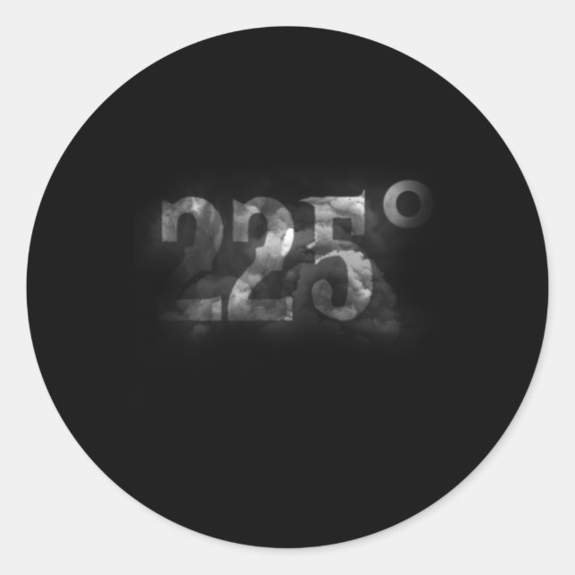 Sticker Rond 225 Degrés Barbecue Viande Fumeur Température Par (Devant)