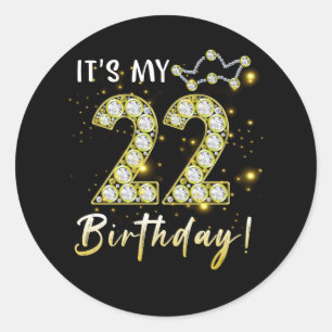 Sticker Rond 22 ans C_s mon anniversaire 22e anniversaire Diamo
